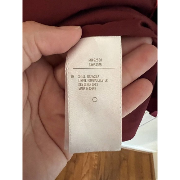 Fossil Red Orange Maroon Color Block 100% Silk Shift‎ Dress Size XS - Picture 4 of 6